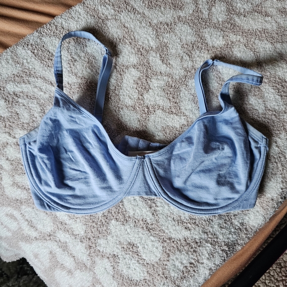 Light Blue Pink Unlined Bra - Picture 1 of 4